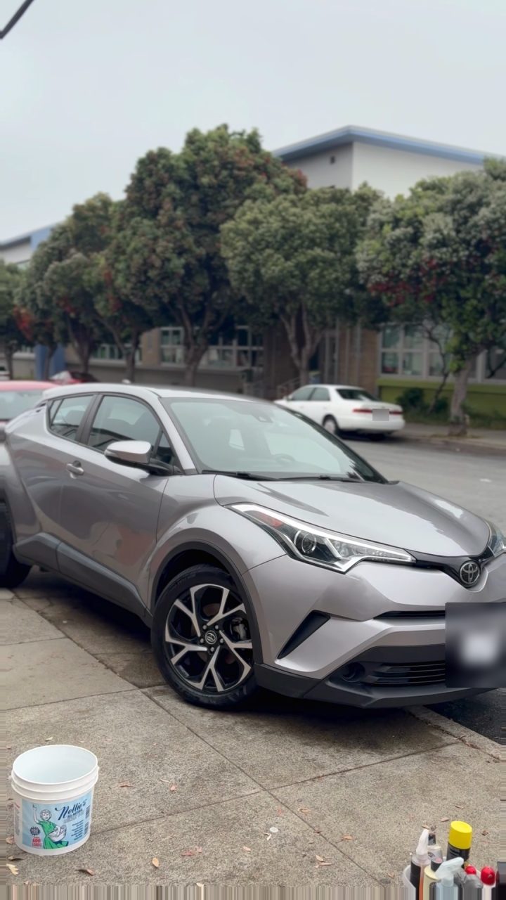 Silver Toyota C-HR after a NOVA hand wash